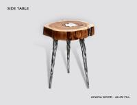 Modern & Stylish Molten Wood Side Table image 1