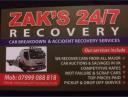 Zak's 24/7 Recovery LTD logo