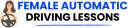 female automatic driving lessons logo