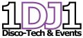 1DJ1.co.uk Mobile DJ & Disco Hire Sheffield DJs logo