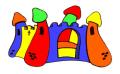 1st for fun D.J's BOUNCY CASTLE HIRE logo